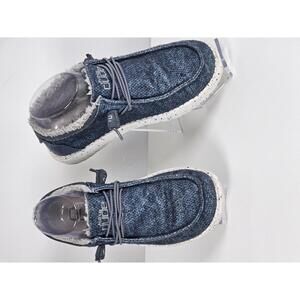 Hey Dude Womens Wally Sox Slip-On Moccasin Shoes - Blue